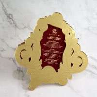 Gold Mirror Acrylic Invitation Card With Velvet Wedding Invitation Card Personalized Custom